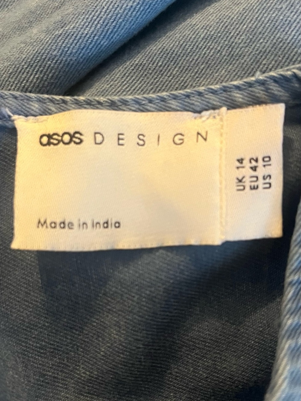 ASOS DESIGN washed twill midi dress in denim blue acid wash size 10 NWT - Picture 11 of 12
